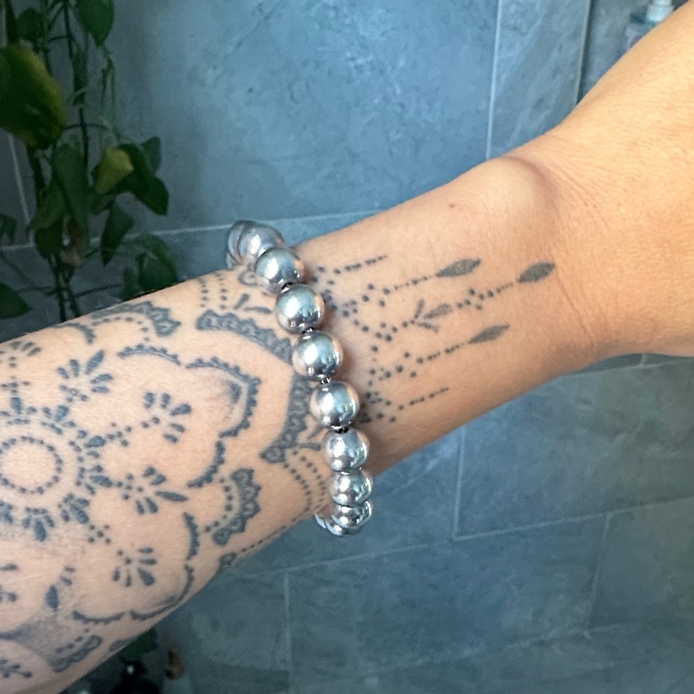 Tiffany & co 925 Elegant Silver Beaded Bracelet